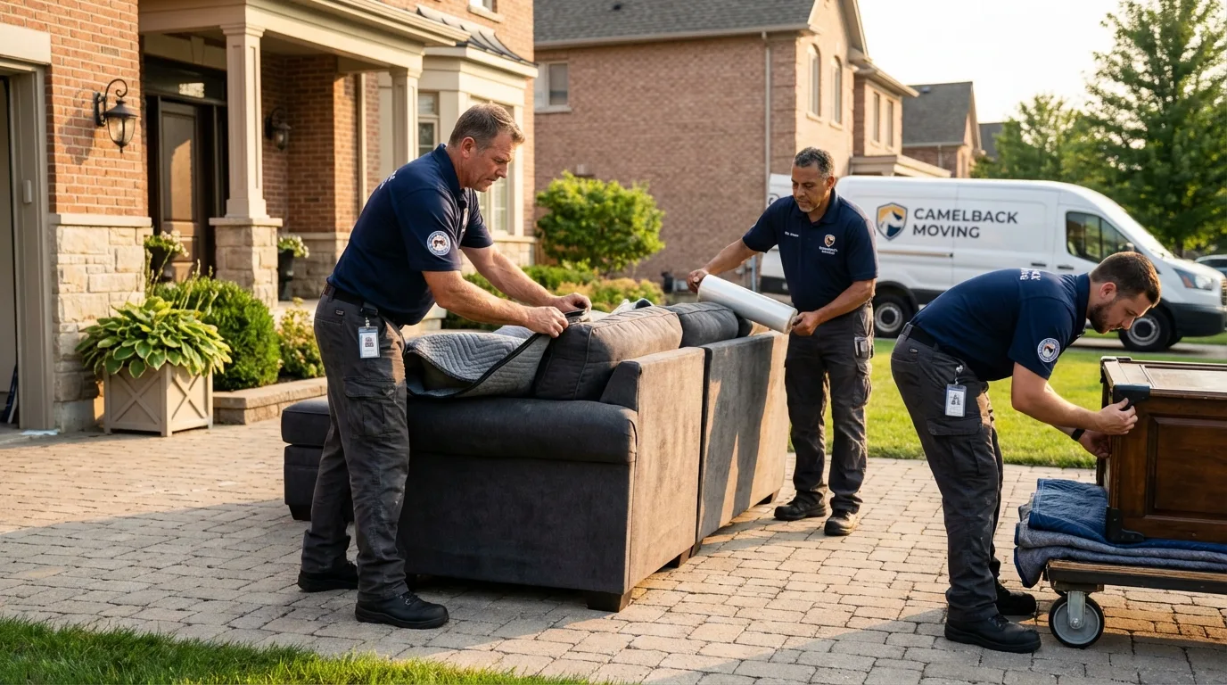 Large estate moving crew wrapping furniture in Ahwahnee, CA