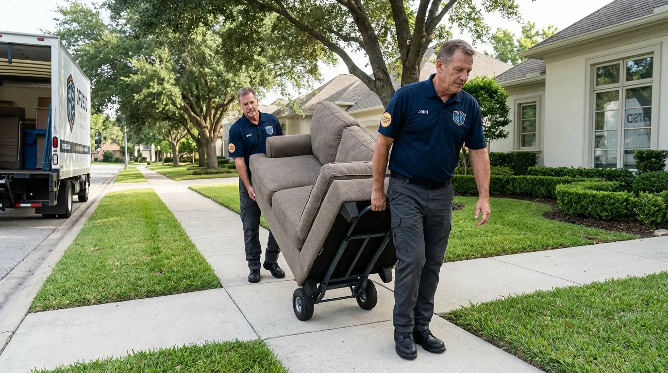 Local residential moving crew loading furniture in Ahwahnee, CA